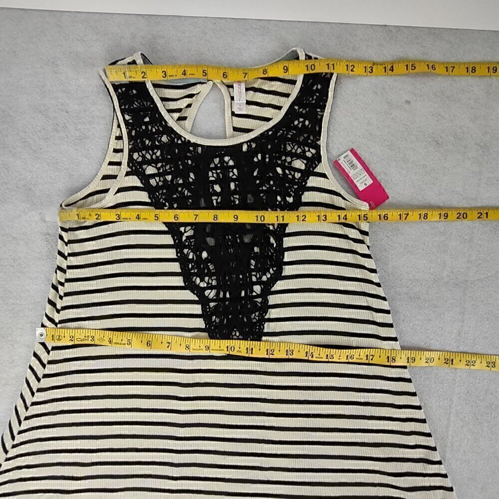 Xhilaration Black & Cream Lightweight Stretchy Striped Tank Top Dress Sz S (NWT) - Picture 7 of 10